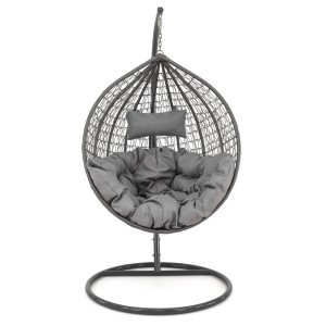 Fotel ogrodowy - kokon wiszący HC-001 czarny technorattan