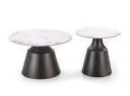 MAGNETA zestaw 2 ław, biały marmur / czarny (2p=1szt)