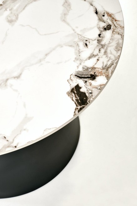 MAGNETA zestaw 2 ław, biały marmur / czarny (2p=1szt)