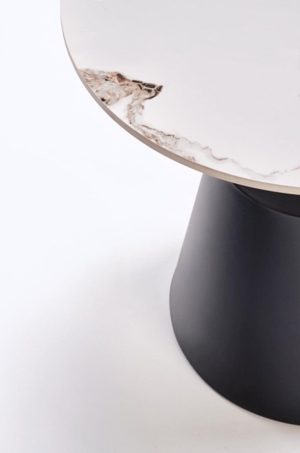 MAGNETA zestaw 2 ław, biały marmur / czarny (2p=1szt)