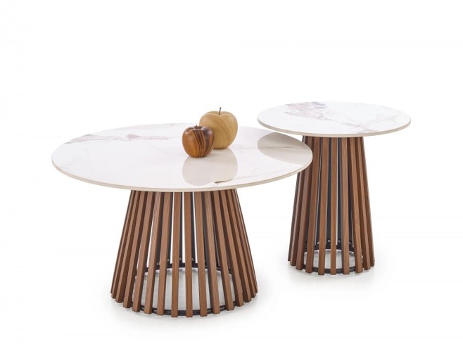 CARINA  ława beżowy marmur / orzechowy (2p=1szt)