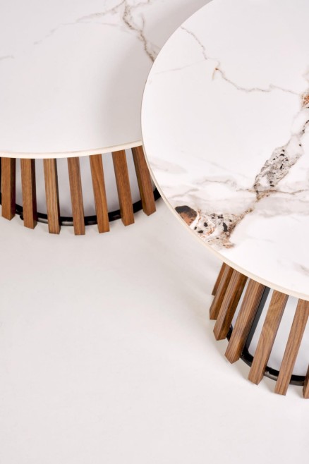 CARINA  ława beżowy marmur / orzechowy (2p=1szt)