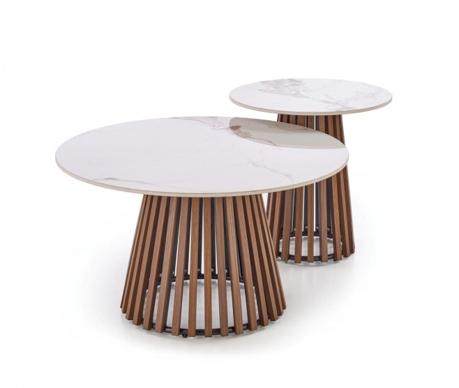 CARINA  ława beżowy marmur / orzechowy (2p=1szt)