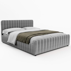 Łóżko tapicerowane SF1078P | 140x200 | Welur | Szary #53