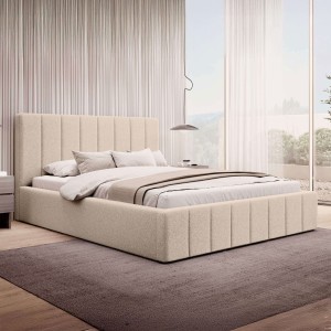 Łóżko tapicerowane SF1069 | 140x200 | Boucle | Beżowy