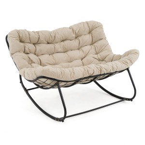 Ogrodowa sofa, fotel bujany poduszka beżowa #12A