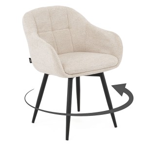 Krzesło obrotowe SANTOS 2 Raven #24, beż, czarne nogi