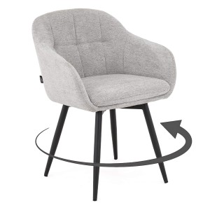 Krzesło obrotowe SANTOS 2 Raven #6, jasny szary, czarne nogi