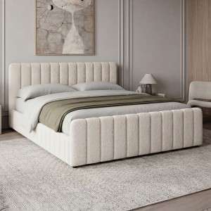 Łóżko tapicerowane SF1078 | 180x200 | Boucle | Biały #2