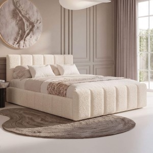 Łóżko tapicerowane z pojemnikiem SFG0166P | 120x200 | Boucle | Beż #3