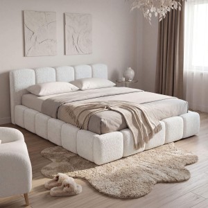 Łóżko tapicerowane z pojemnikiem 5057G | 160x200 | Boucle | Biały #6