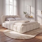 Łóżko tapicerowane SF1109 | 160x200 | Boucle | Ecru #33 - 1