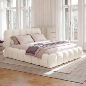 Łóżko tapicerowane z pojemnikiem SFG0200 | 180x200 | Boucle | Biały #2