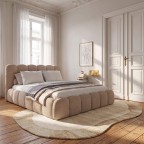 Łóżko tapicerowane SF1109 | 180x200 | Boucle | Beż #3 - 4