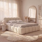 Łóżko tapicerowane z pojemnikiem 5428G | 160x200 | Welur | Jasny beż #6 - 8