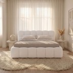 Łóżko tapicerowane z pojemnikiem 5428G | 180x200 | Boucle | Biały #6 - 5