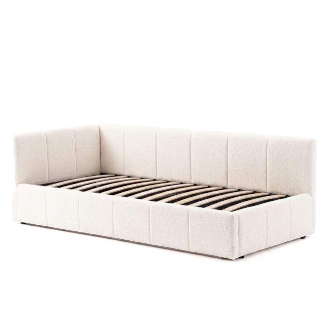 Łóżko tapicerowane z pojemnikiem 5084G-L | 90x200 | Boucle | Biały #6 - 5