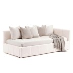Łóżko tapicerowane z pojemnikiem 5084G-R | 90x200 | Boucle | Biały #6 - 1