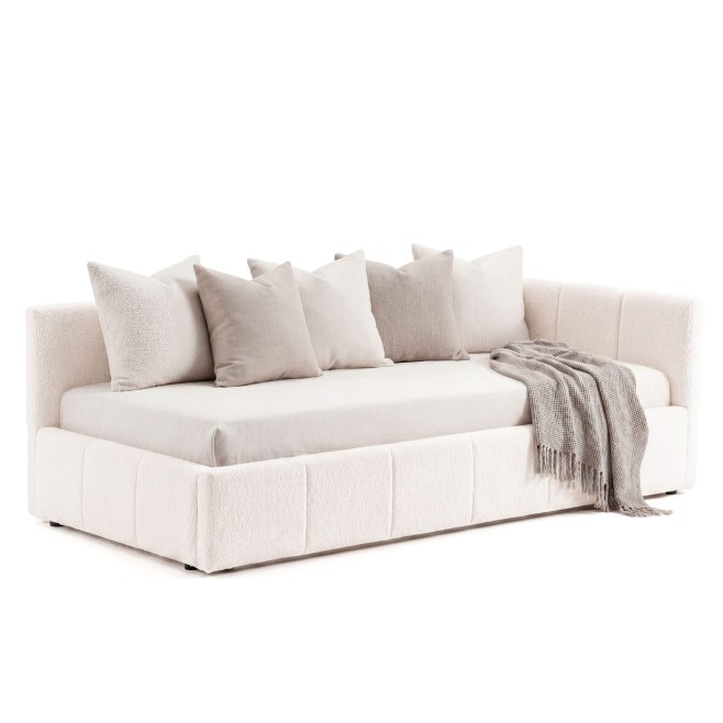 Łóżko tapicerowane z pojemnikiem 5084G-R | 90x200 | Boucle | Biały #6 - 1