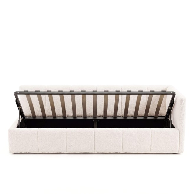 Łóżko tapicerowane z pojemnikiem 5084G-R | 90x200 | Boucle | Biały #6 - 4
