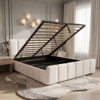 Łóżko tapicerowane z pojemnikiem SFG0166 | 180x200 | Boucle | Biały #2 - 3