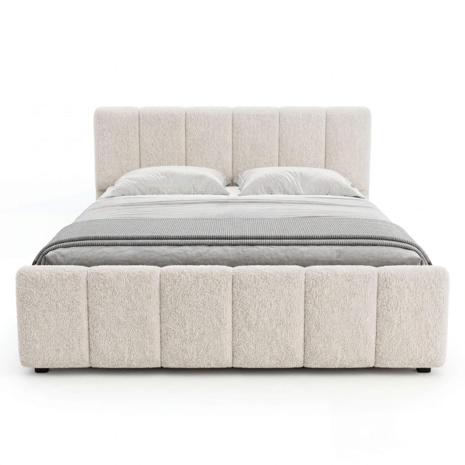 Łóżko tapicerowane z pojemnikiem SFG0166 | 180x200 | Boucle | Biały #2 - 6