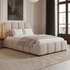 Łóżko tapicerowane z pojemnikiem 4583G | 120x200 | Boucle | Biały #6 - 1