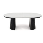 Stół okrągły rozkładany IMPERIAL | 120/160/200 Czarny | blat ceramiczny - 7