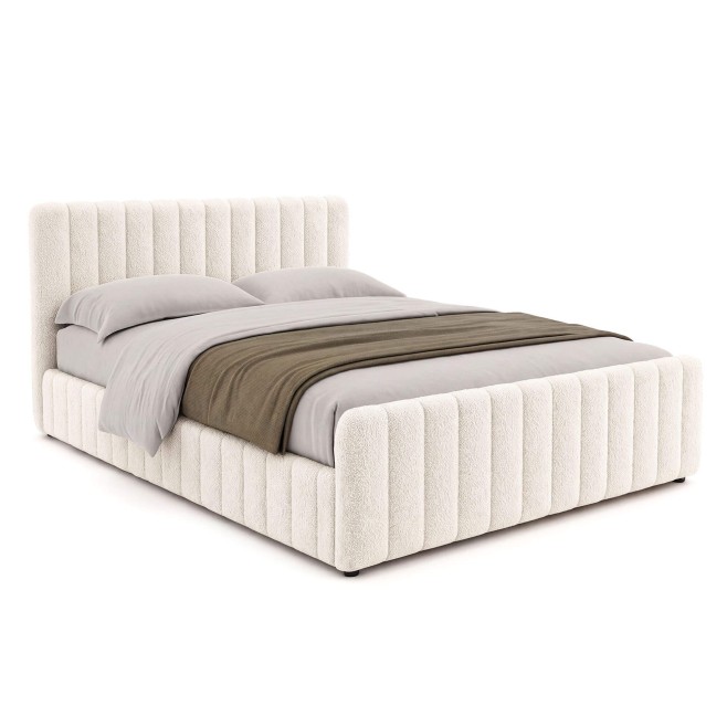 Łóżko tapicerowane z pojemnikiem SFG0167 | 180x200 | Boucle | Beż #33 - 2