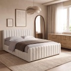 Łóżko tapicerowane z pojemnikiem SFG0167 | 180x200 | Boucle | Beż #33 - 4
