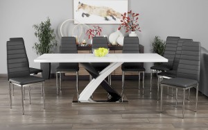 DUŻY STÓŁ ROZKŁADANY 160/240 - MANHATTAN (DT-4147) - WYSOKI POŁYSK