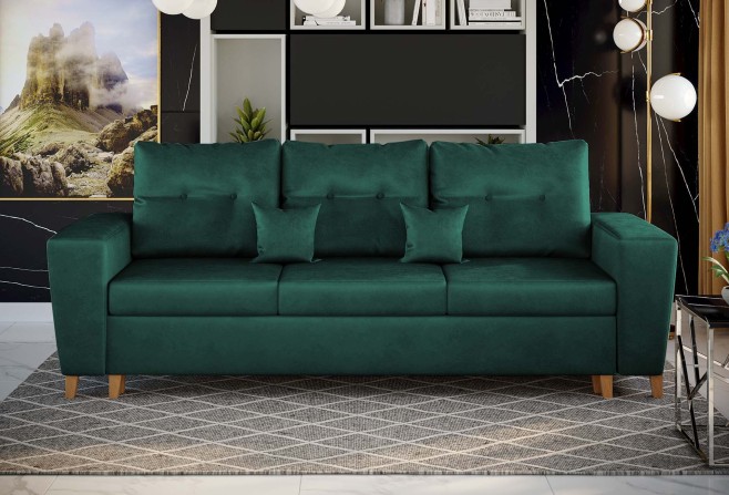 Sofa na nóżkach z funkcją spania