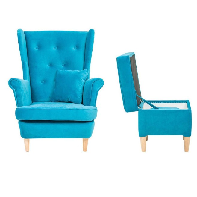 fotel uszak błękitny