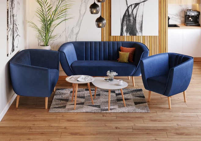 zestaw wypoczynkowy do salonu w stylu skandynawskim
