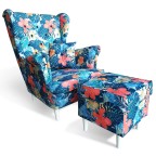Fotel skandynawski w kwiaty