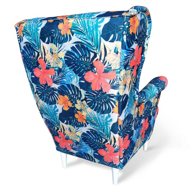 Fotel skandynawski w kwiaty