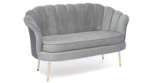 Sofa muszelka szara ▪️ Glamour ▪️ ELIF ▪️ Welur #20