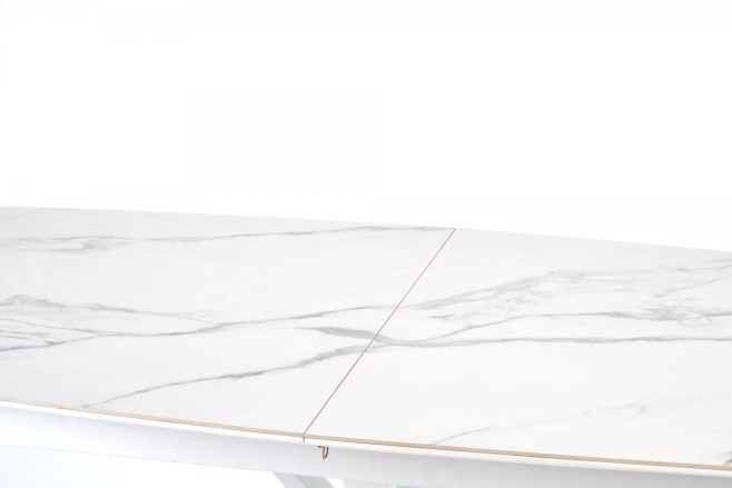 VIVALDI stół rozkładany blat - biały marmur, nogi - biały (2p=1szt)