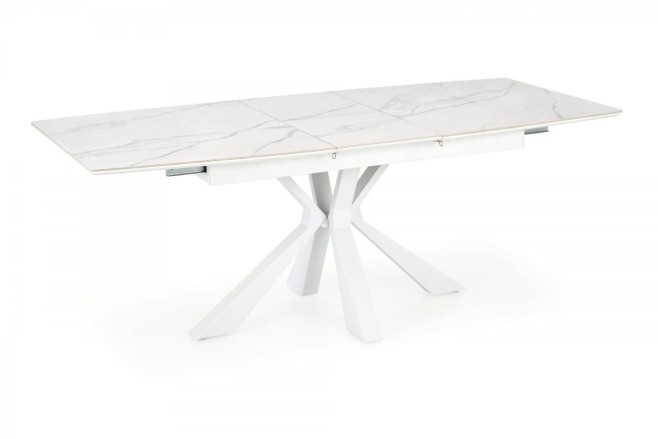 VIVALDI stół rozkładany blat - biały marmur, nogi - biały (2p=1szt)