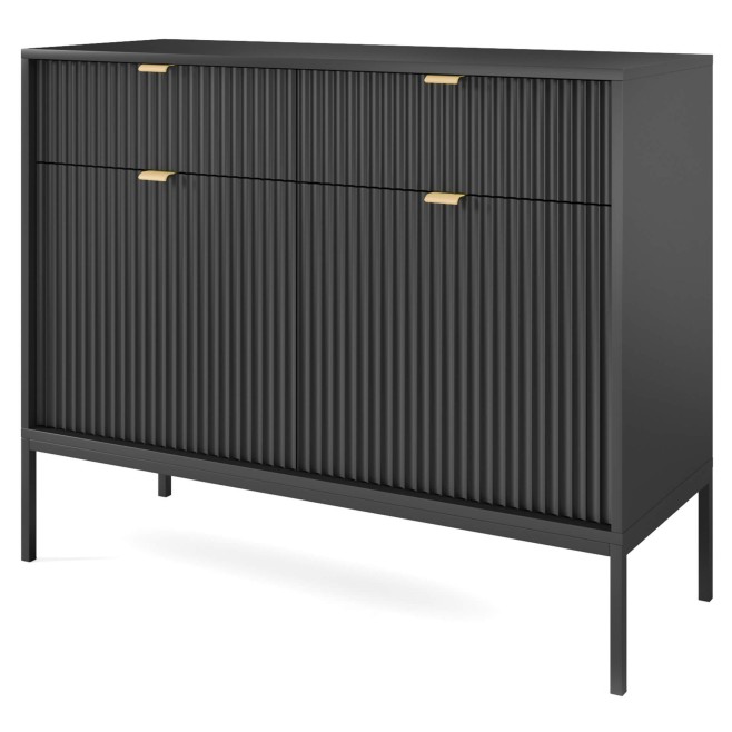 komoda frezowana czarna