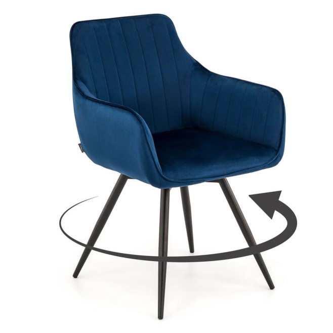 krzesło obrotowe do jadalni granatowe