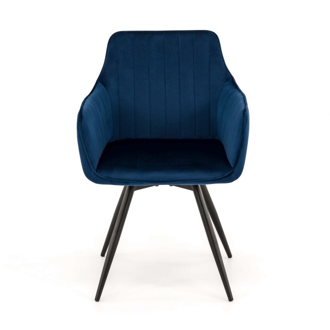 krzesło obrotowe welurowe niebieskie