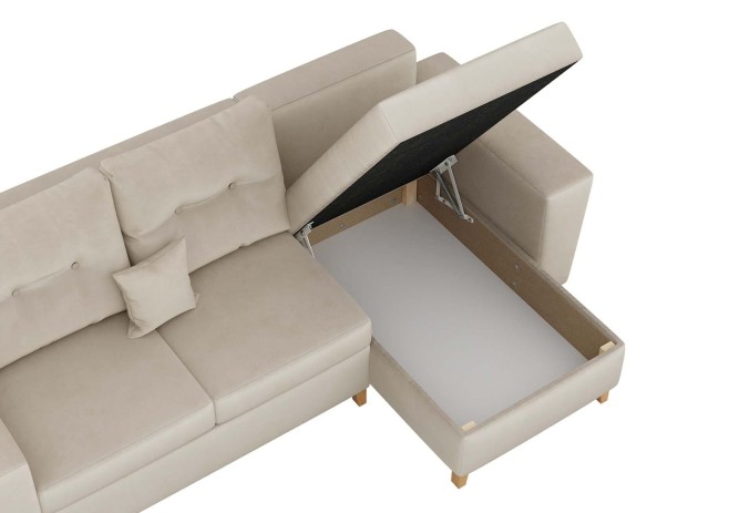 narożnik skandynawski z pojemnikiem