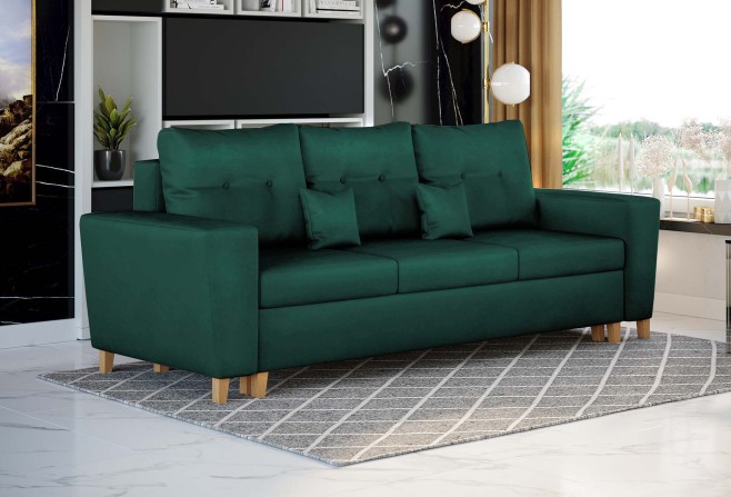 Sofa na nóżkach z funkcją spania