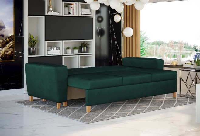 Sofa na nóżkach z funkcją spania