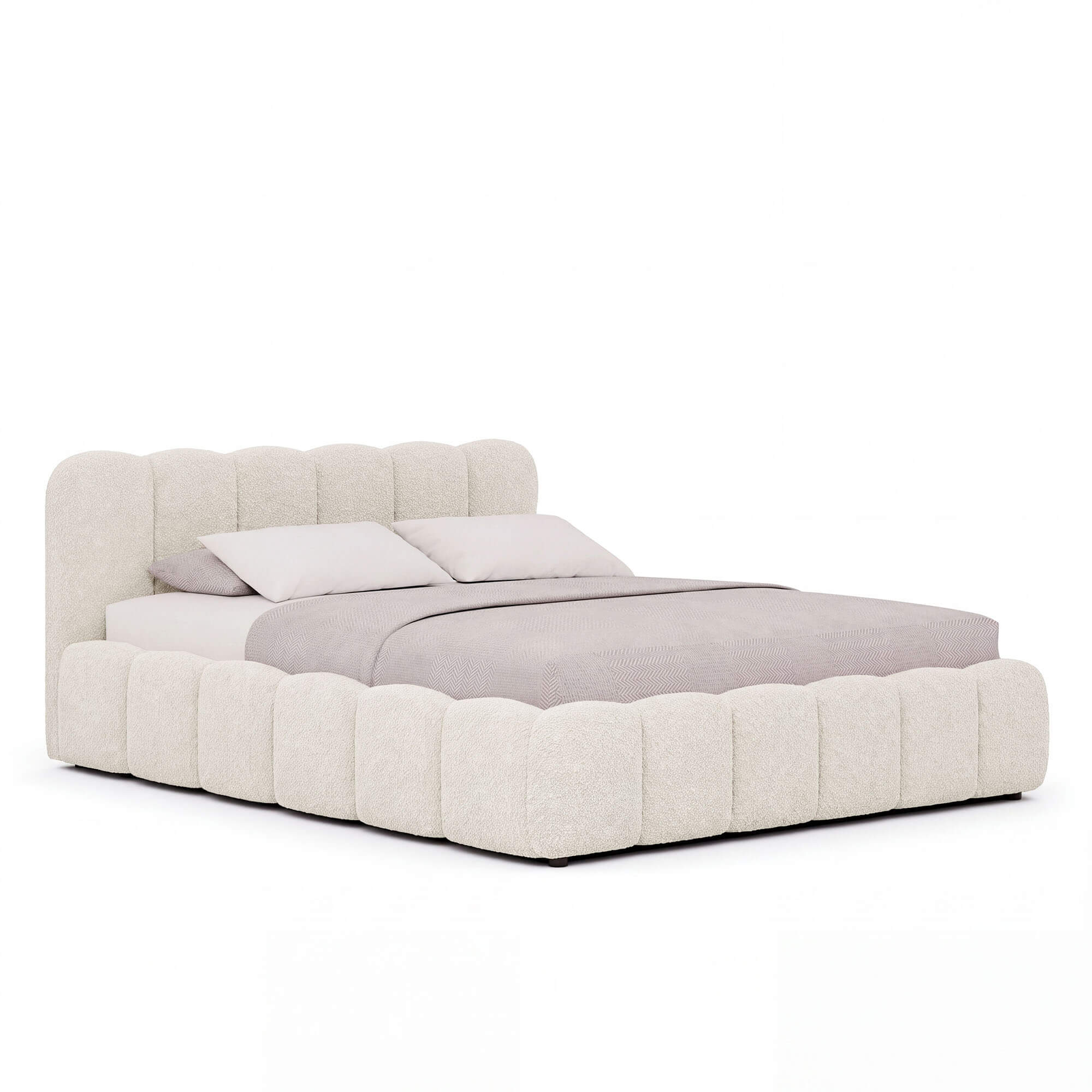 Zdjęcie produktu Łóżko tapicerowane z pojemnikiem 5427G | 140x200 | Boucle | Beż #6