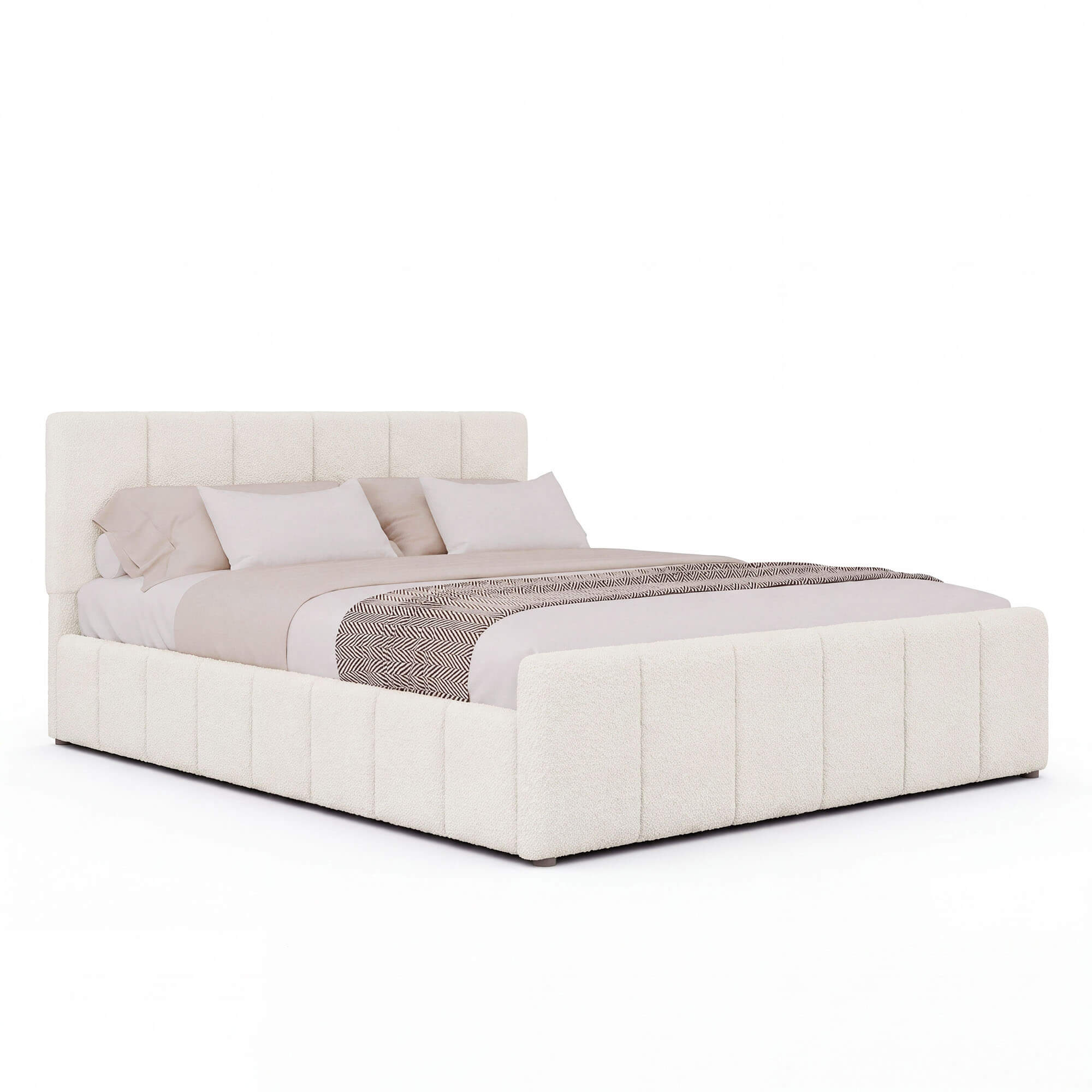 Zdjęcie produktu Łóżko tapicerowane z pojemnikiem SFG0166 | 120x200 | Boucle | Beż #2