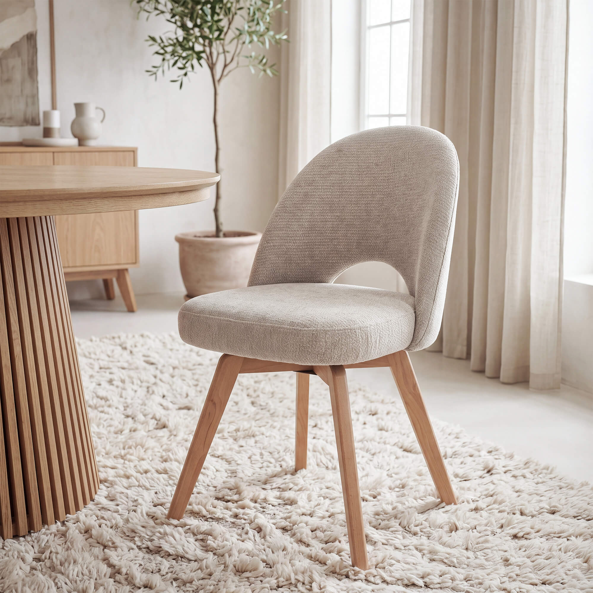 Zdjęcie produktu Krzesło obrotowe DC-2140 KR#8 beż | noga drewniana